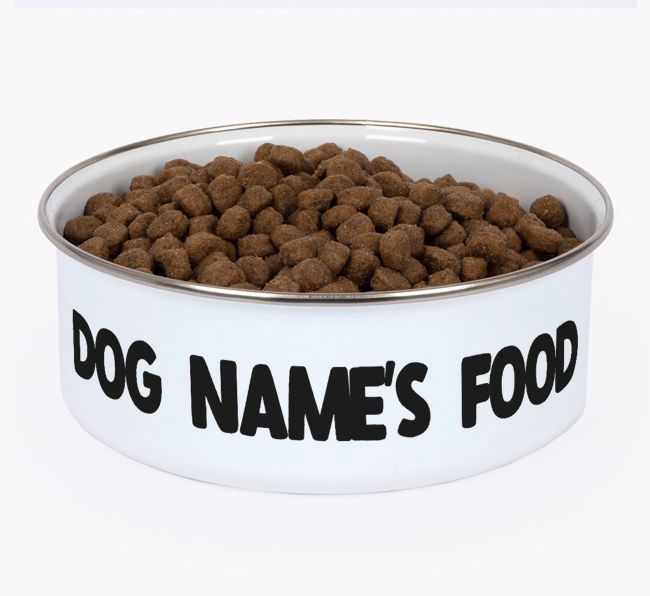 Food Bowl: Personalized {breedFullName} Enamel Dog Bowl